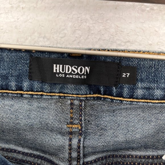 HUDSON NICO Ripped Mid Rise Blue Medium Wash Jeans Size 27 - Picture 3 of 4